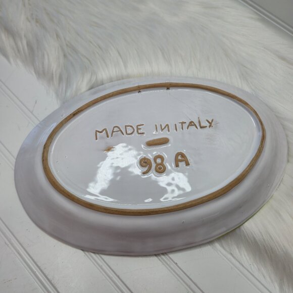 Nino Parrucca Large Platter Or Wall Hanging Art Made In Italy Signed 98A 8.5x13" - Picture 5 of 8